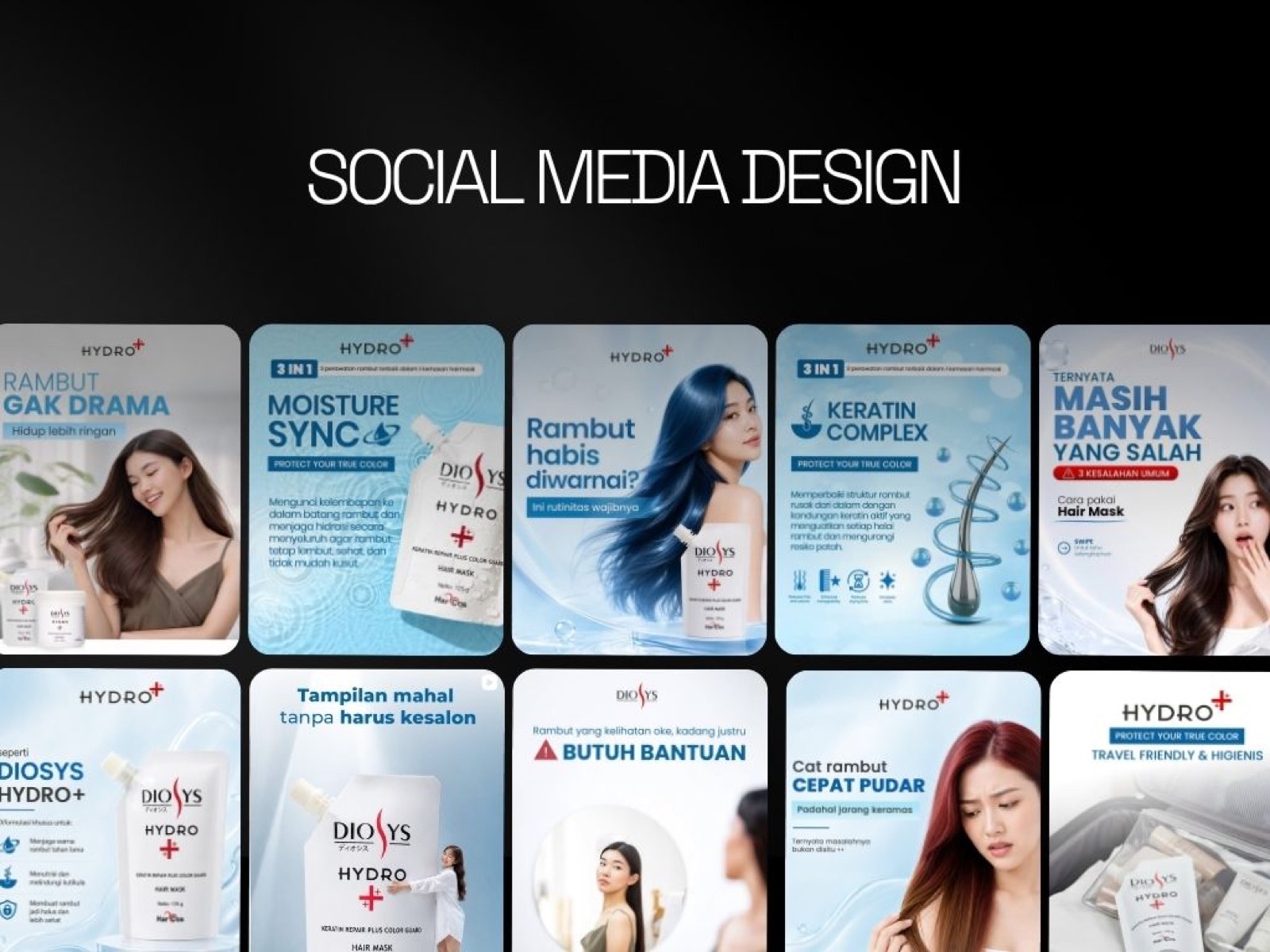 Creative design for Diosys's Instagram feed, featuring the "Protect Your True Color.